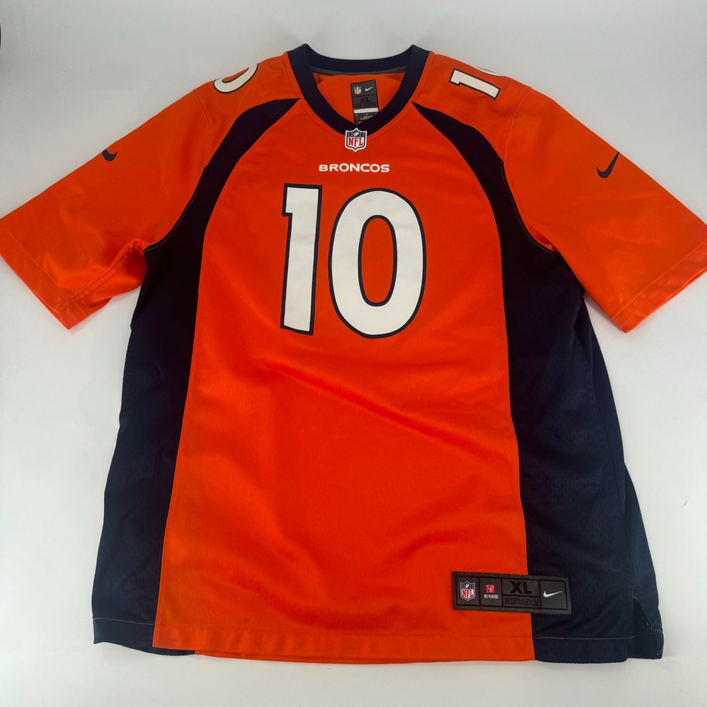 Nike NFL Denver Broncos Jerry Jeudy 10 Jersey Mens XL Orange Navy Blue